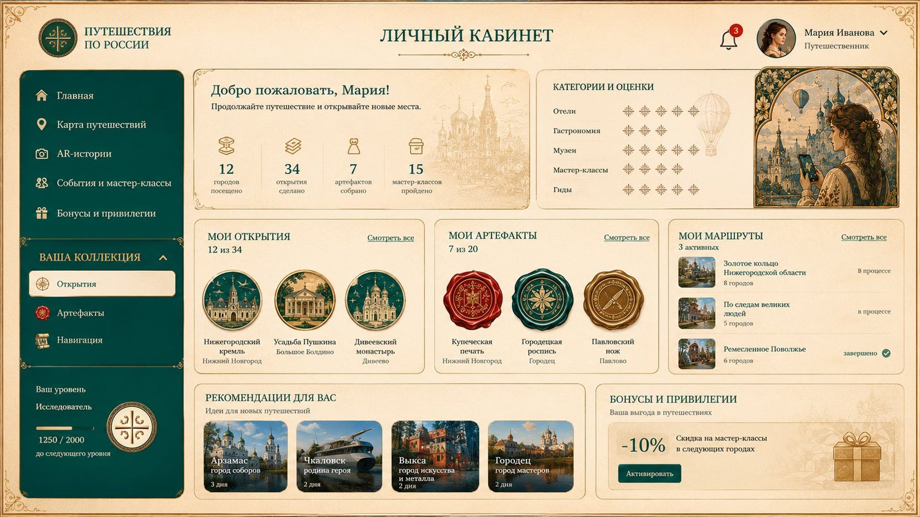 Личный кабинет путешественника