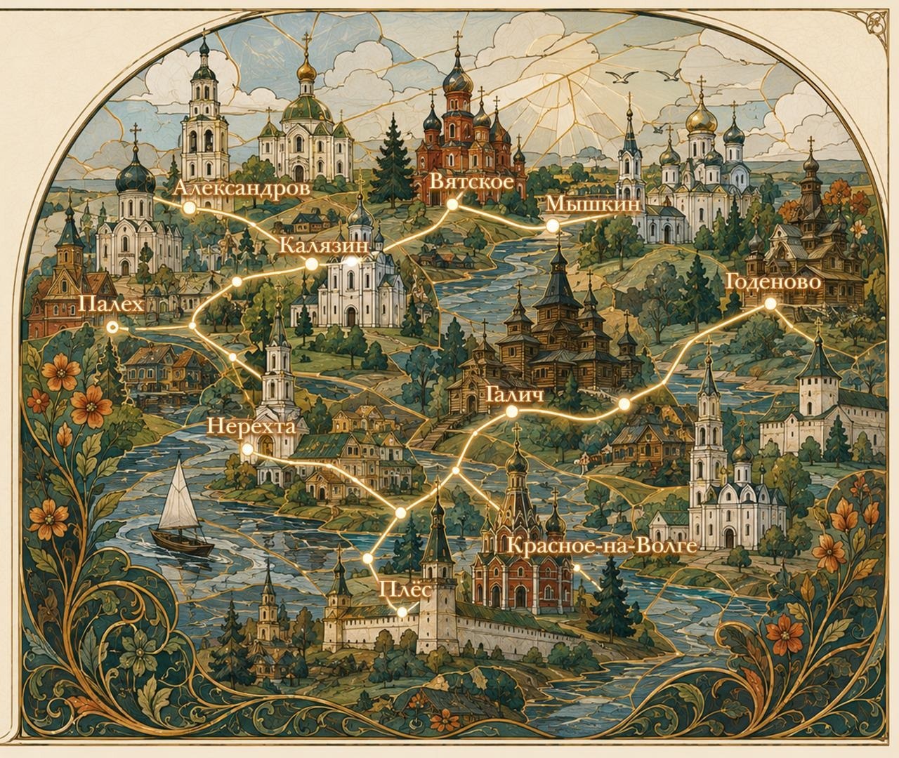 Карта городов маршрута